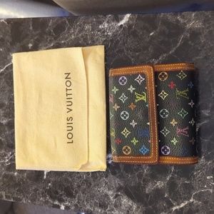 💎VGUC With Dust Bag! Louis Vuitton Murakami Compact Wallet